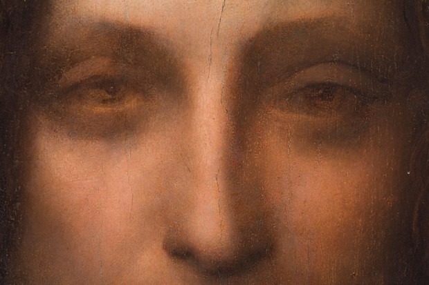 Leonardo da Vinci (attributed), Salvator Mundi, circa 1500, detail