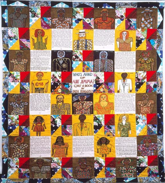 women who changed art forever: Faith Ringgold, Who’s Afraid of Aunt Jemima?, 1983. VoCa.
