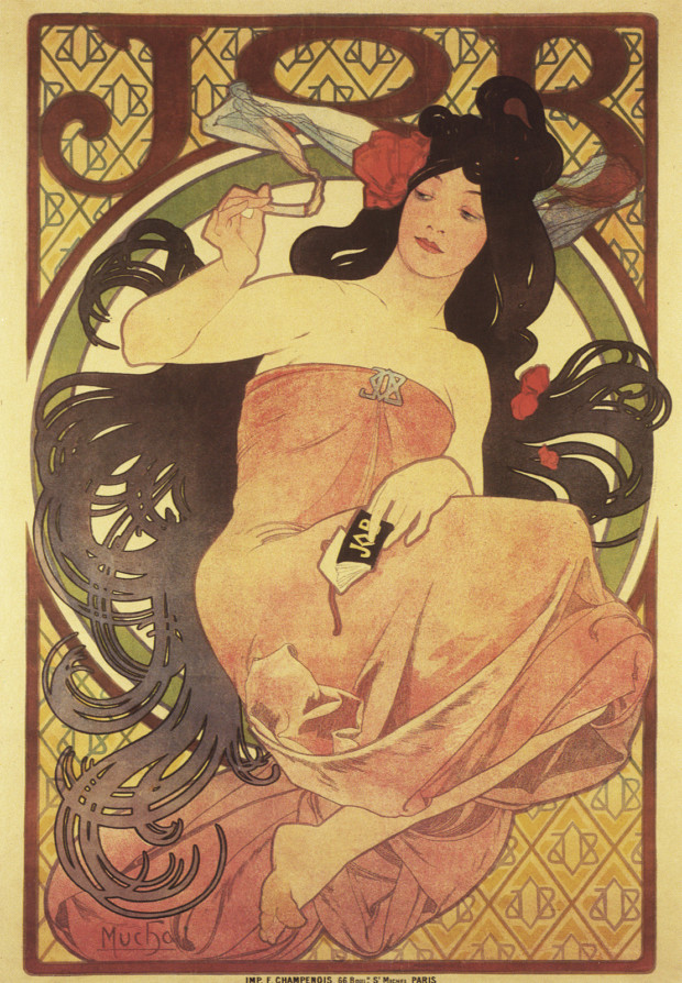 1897c Poster for 'Job' cigarette papers lithograph 152 x 102 cm art nouveau posters