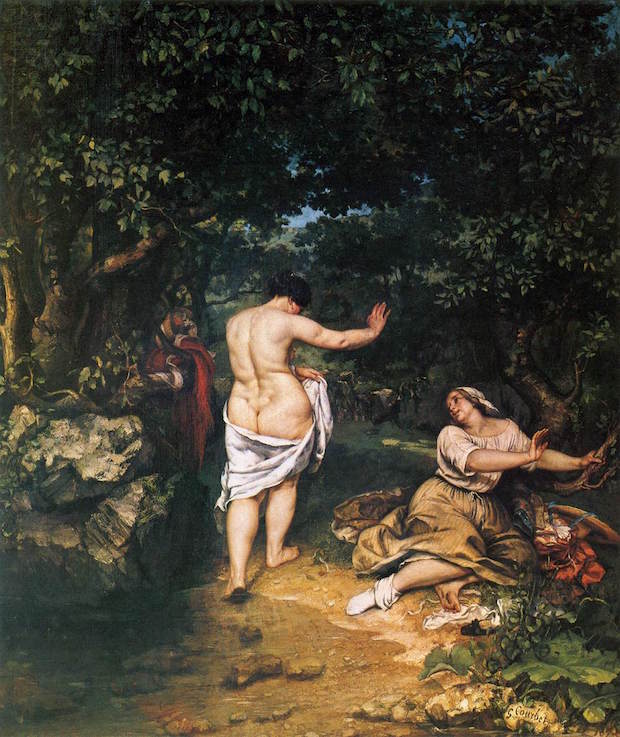 Courbet nudes: Gustave Courbet, <em>The Bathers</em>, 1853,