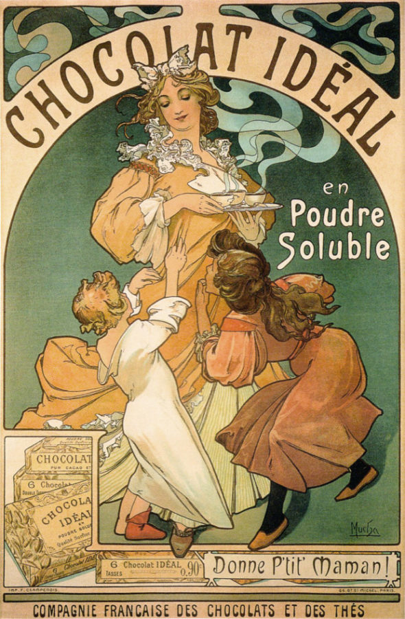 Alphonse Mucha, Chocolat Ideal, 1897 Posters of Alphonse Mucha