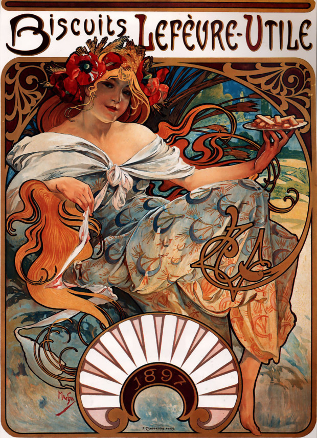 Alphonse Mucha, Biscuits Lefèvre-Utile, 1896, Private collection