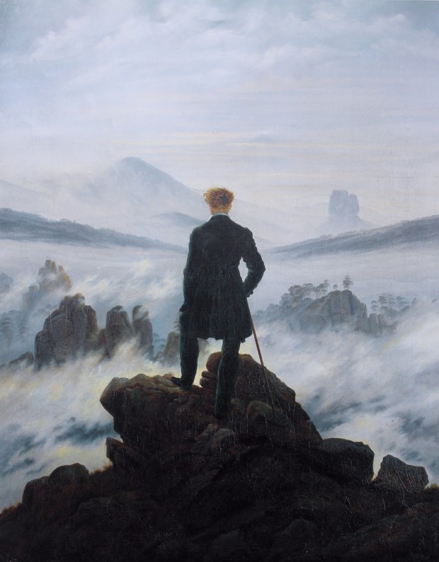 Caspar David Friedrich, Wanderer above the Sea of Fog,1818. Kunsthalle Hamburg. 