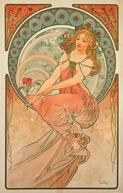 Alphonse Mucha, Painting, part of the series The Arts, 1898