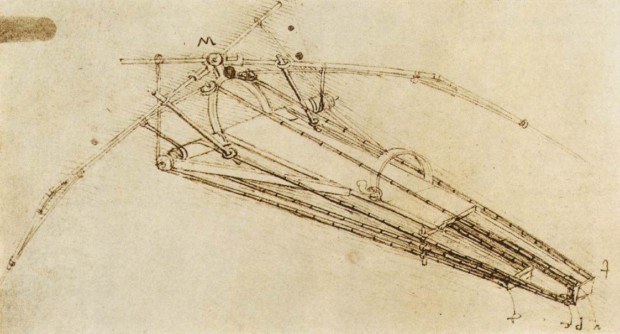 Leonardo da Vinci, Design For A Flying Machine, 1488, Bibliotheque de l'Institut de France, Paris