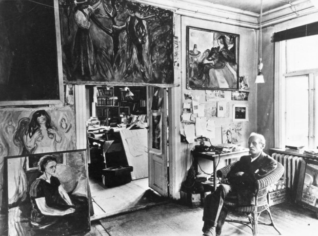 Edvard Munch in his studio