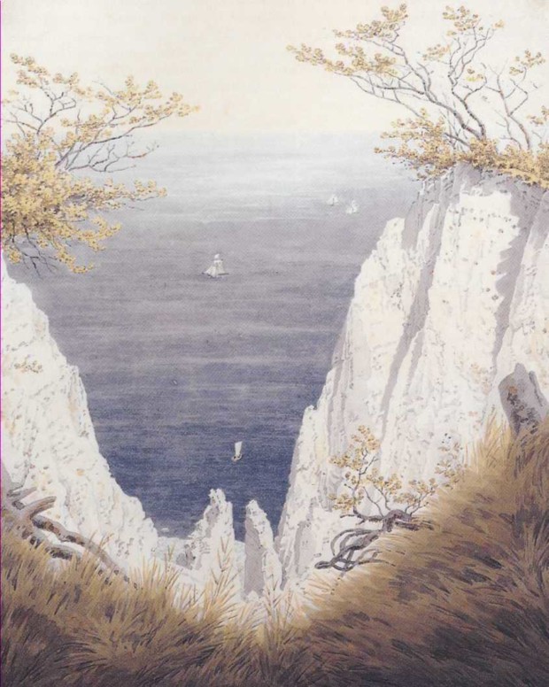 Caspar David Friedrich, Chalk Cliffs on Ruegen, 1825-6, watercolor, Museum der bildenden Künste, Leipzig