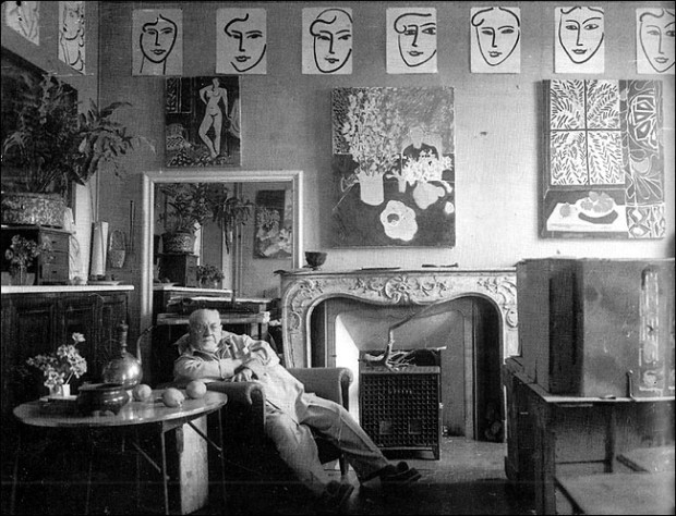 Henri Matisse in his studio in the south of France, 1948