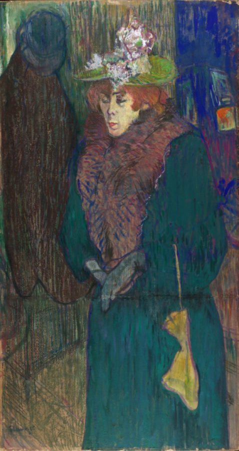 Henri de Toulouse-Lautrec, Jane Avril in the Entrance to the Moulin Rouge, putting on her Gloves, 1892 (circa), The Courtauld Gallery, London