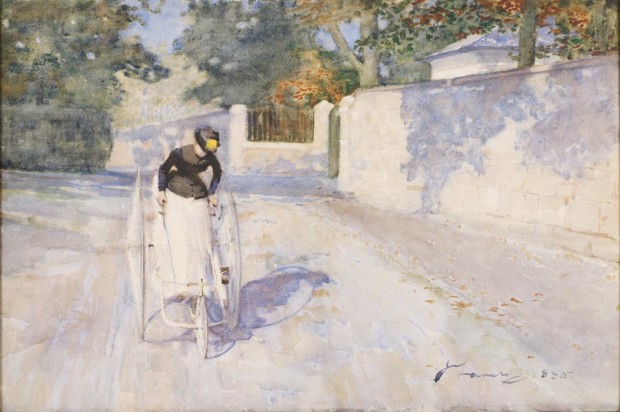 Sir John Lavary, Lady on a Safety Tricycle, 1885, London, Government Art Collection