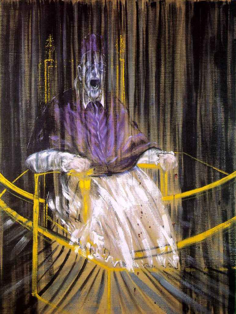 The Top 10 Strange and Bizarre Paintings: A dark, haunting take on a portrait of a Pope by Francis Bacon. 