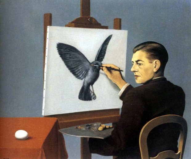 René Magritte, La Clairvoyance, 1936, Art Institute of Chicago