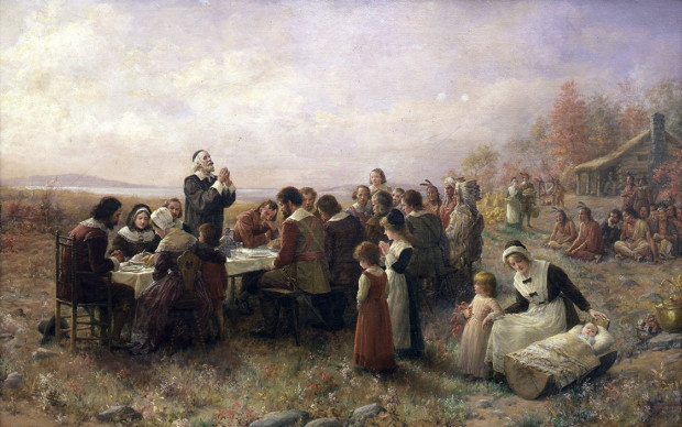 Jennie Augusta Brownscombe, The First Thanksgiving,1914, Pilgrim Hall Museum, Plymouth, Massachusetts
