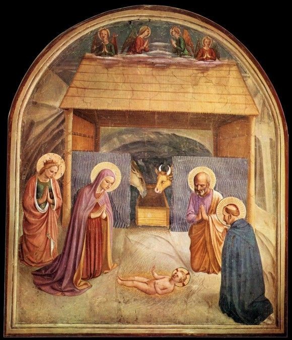 Fra Angelico, Nativity, Fresco in San Marco (cell #5), 1440-41