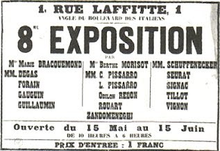 Leaflet of the 8th Impressionist exhibition, 1886