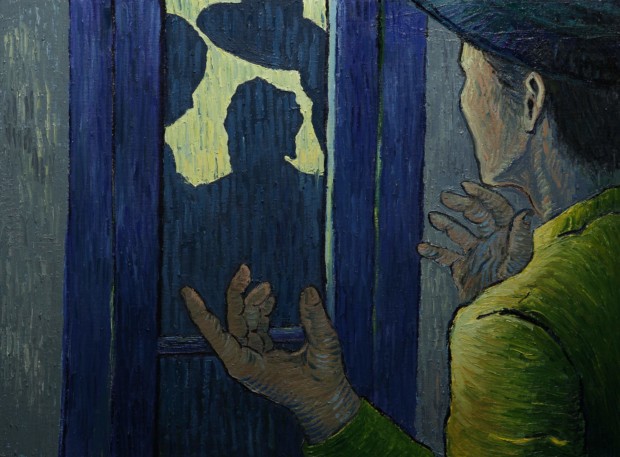 Design painting: Armand Roulin at Pere Tanguy's Back Door, Łukasz Gordon. From: Loving Vincent website