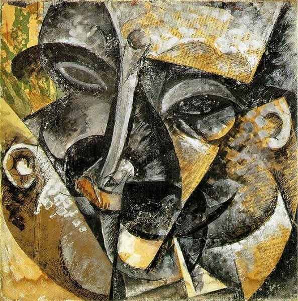 Umberto Boccioni, Dynamism of a man's head, 1913, Private collection