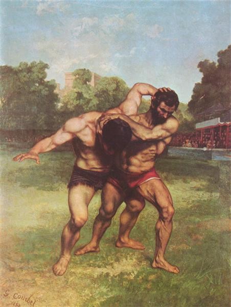 Gustave Courbet, The Wrestlers, 1852-1853, Budapest Museum of Fine Arts, Budapest, Hungary