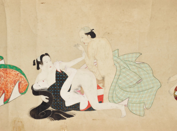 shunga: Anonymous , Roll with erotic scenes, 2nd half 17th century .. color and ink on paper © MAK / Georg Mayer