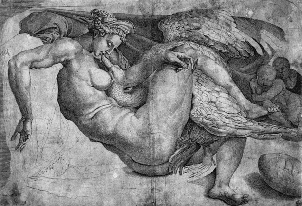 Cornelis Bos after Michelangelo, Leda and the Swan, first half of 16th century, British Museum