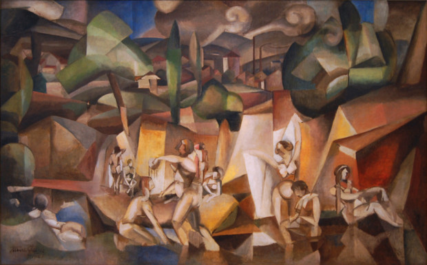 cubism Albert_Gleizes,_1912,_Les_Baigneuses,_oil_on_canvas,_105_x_171_cm,_Paris,_Musée_d'Art_Moderne_de_la_Ville_de_Paris