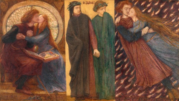 Symbolism in Victorian Art: Dante Gabriel Rossetti, Paolo and Francesca da Rimini, 1855, Tate, London, England, UK.