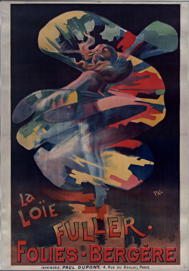 Poster for Loïe Fuller at the Folies-Bergère, 1897. Illustrator: Pal. National Library of France. Public Domain.