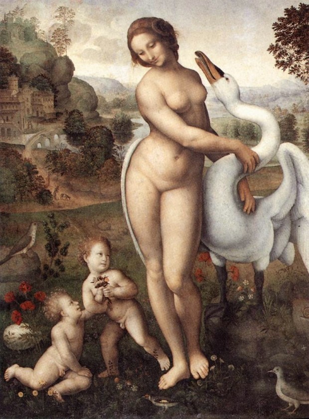 Cesare da Sesto After Leonardo da Vinci, Leda and the Swan 1510-1515"