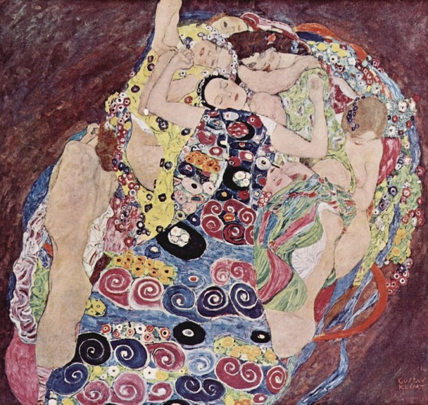 lesbianism in art: Gustav Klimt, The Maiden, 1913. Národni Galerie, Prague, Czech Republic.