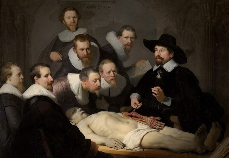 rembrandt anatomy lesson: Rembrandt van Rijn, The Anatomy Lesson of Dr. Nicolaes Tulp, 1632, Mauritshuis, The Hague, Netherlands. Detail.
