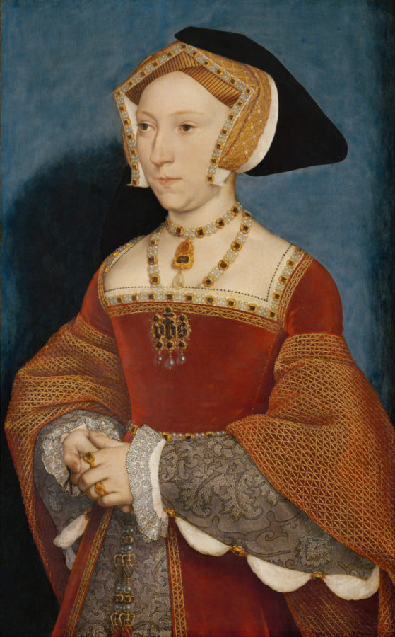 wives Henry VIII: Hans Holbein, Portrait of Jane Seymour, 1536, Kunsthistorisches Museum, Vienna, Austria.