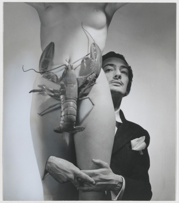 Salvador Dali and the lobster, 1939. Carolyn Tillie.