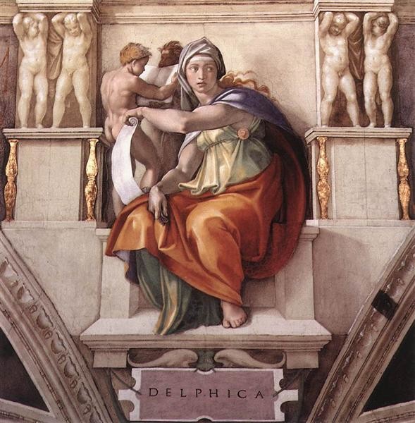 Michelangelo, The Delphic Sibyl, 1509, Sistine Chapel, Vatican models xxl