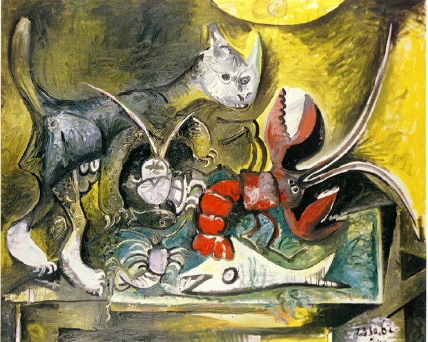 Pablo Picasso, Still life with cat and lobster, 1962, private collection. 