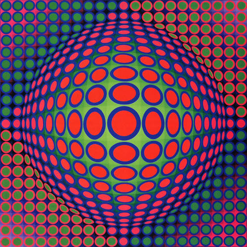 Victor Vasarely, Vega 200, 1968, Source: Wikimedia op art