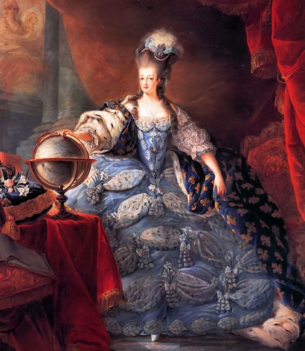 Portraits of Queen Marie Antoinette: Jean-Baptiste-Andre Gautier d'Agoty, Marie Antoinette, 1775, Palace of Versailles, Versailles, France.