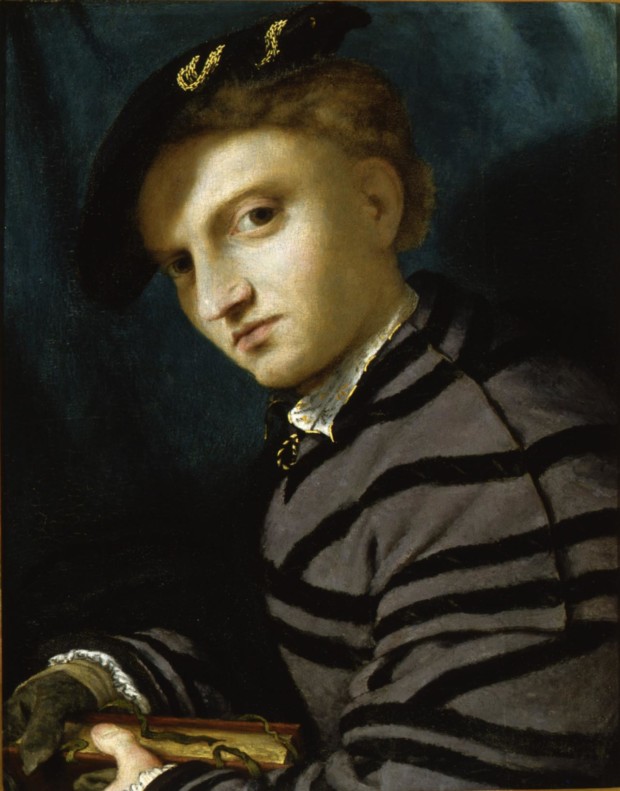 Lorenzo Lotto, Portrait of a youth with a petrarchino, 1524-26, Castello Sforzesco Pinacoteca