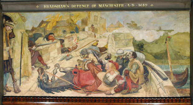 Ford Maddox Brown, Bradshaw's Defence Of Manchester, 1893, Manchester Town Hall, manchester
