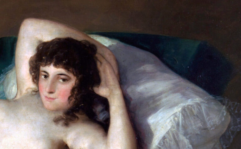 nude maja: Francisco Goya, The Nude Maja, c. 1797–1800, Museo del Prado, Madrid, Spain. Detail.
