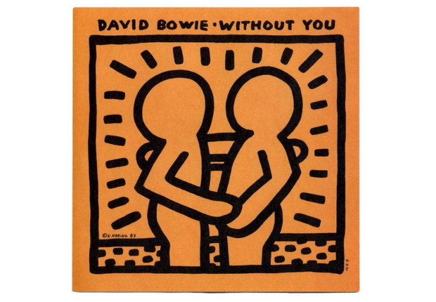 Album Covers Art: Cover of David Bowie's Without You single album, designed by Keith Haring, 1983. 