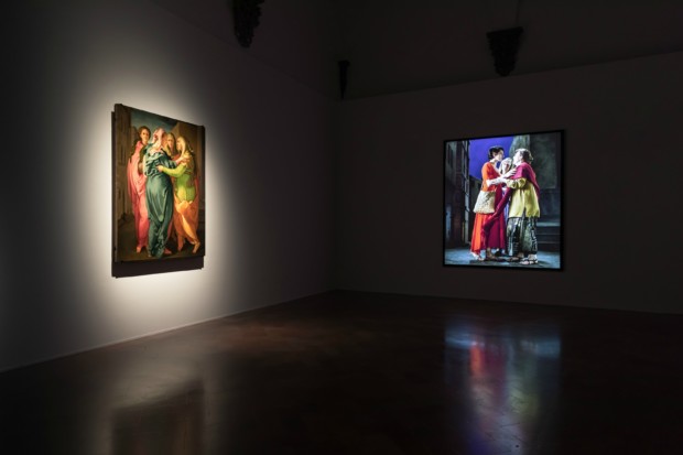 Installation view of Bill Viola’s exhibition at the Palazzo Strozzi.