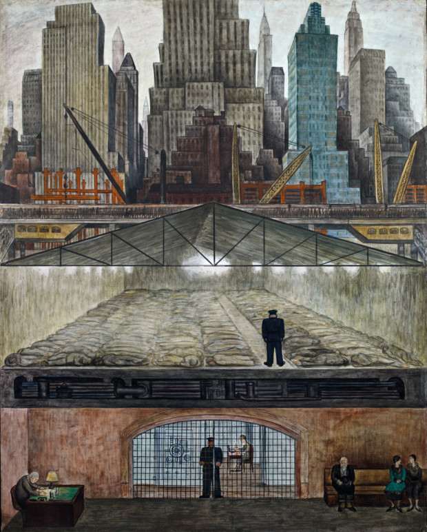 paintings New York Diego Rivera. Frozen Assets. 1931, Museo Dolores Olmedo Patiño, Mexico