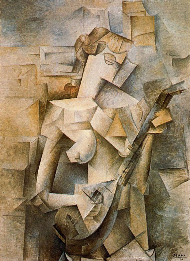 cubism change Pablo Picasso, Girl with a Mandolin, 1910, New York, The Museum of Modern Art