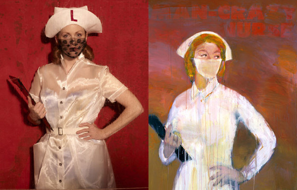 Julianne Moore Peter Lindbergh Julianne Moore by Peter Lindbergh as Man Crazy Nurse #3 by Richard Prince for Harper’s Bazaar.