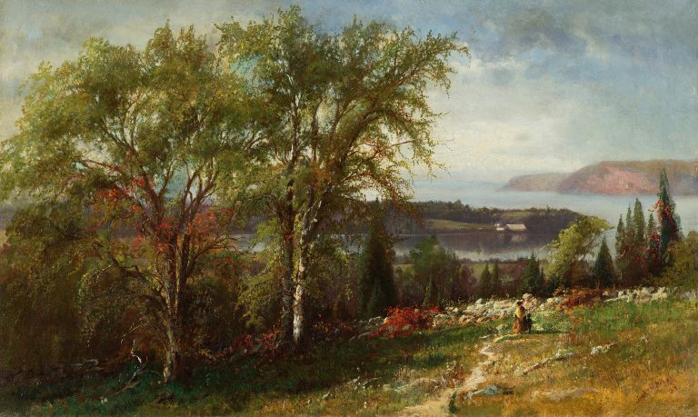 women Hudson River School: Julie Hart Beers, Hudson River at Croton Point, 1869. Wikimedia Commons (public domain).
