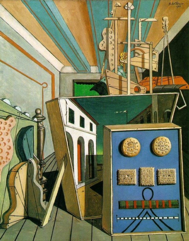 Methaphysical Interior, Giorgio de Chirico, 1916, Menil Collection, Texas, Chirico’s surrealistic eyes