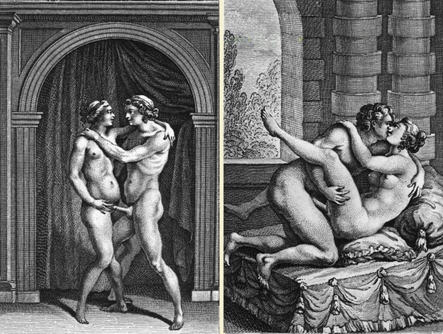 I Modi History of Erotic Art 18th and 19th century erotic books owned by author and art collector Roger Peyrefitte,were auctioned off and dispersed in 1981."L'Aretin Francais",engravings after lost "position" paintings by Giulio Romano,illustrating some of Renaissance satyr