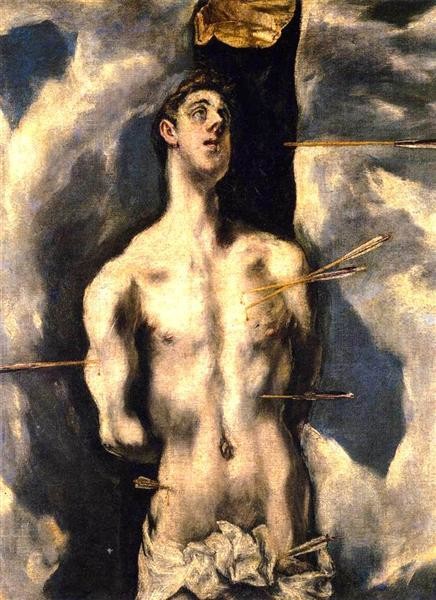 St. Sebastian as a gay icon: El Greco, St Sebastian, 1612, Museo del Prado, Madrid, Spain.