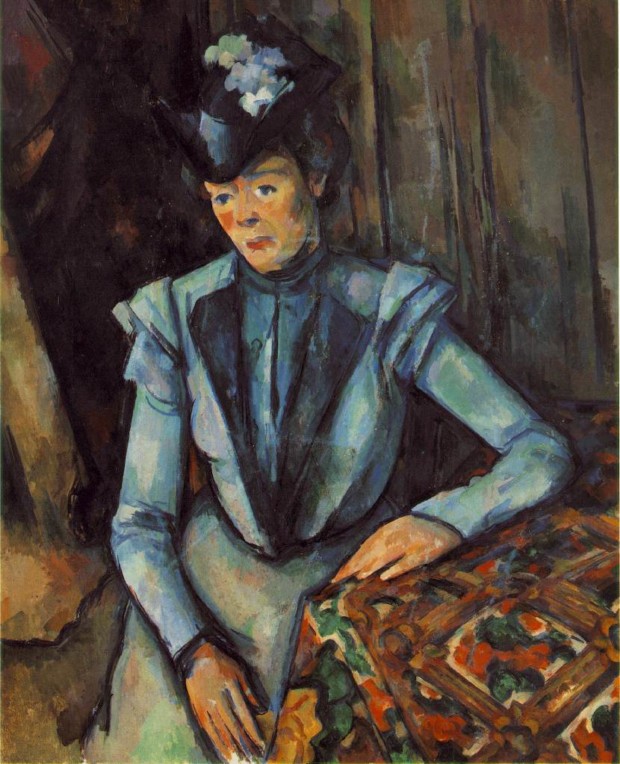 Woman Seated in Blue, Paul Cézanne, 1902-1906, Pushkin State Museum of Fine Arts, Moscow, Paul Cézanne’s Postimpressionist Portraits 