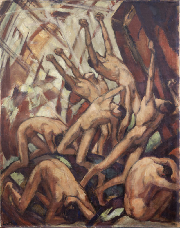 Ludwig Hofmann, Zusammenbruch, (1918) New Walk Gallery, Leicester , influence of El Greco on expressionism